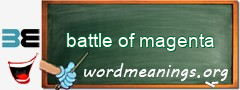 WordMeaning blackboard for battle of magenta